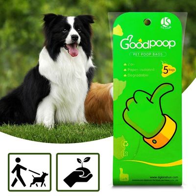 Productos biodegradables de EPI para el bolso verde reutilizable abonable del impulso de la basura del perro casero de los perros con el tenedor