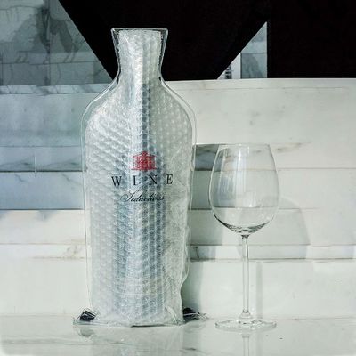 Bolsos plásticos del vino del plástico de burbujas del PVC, bolsos reutilizables de encargo del protector de la botella de vino