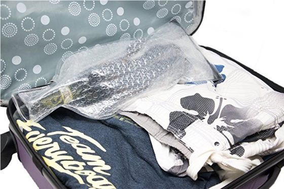 Bolsos transparentes del vino del plástico de burbujas, bolsos plásticos del protector de la botella de vino del PVC