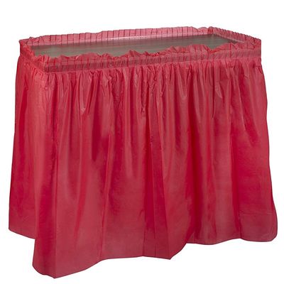 La falda plástica disponible de la tabla para la cocina que cena acontecimiento de la fiesta de cumpleaños de la boda del abastecimiento suministra la falda de la tabla de la decoración