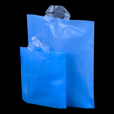 Bolsos de compras reutilizables del logotipo de encargo del color sólido, bolso suave plástico de la manija del lazo
