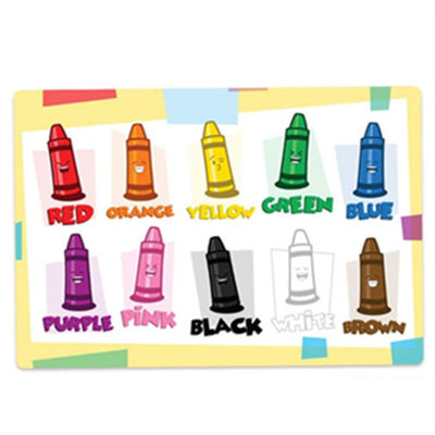 ” Diseño del color 12X18 disponible que aprende el primero de tabla plástico de la prenda impermeable BPA de Placemats del bebé libremente
