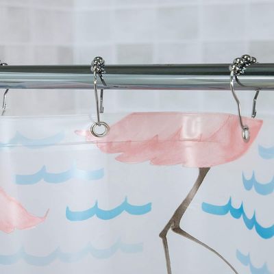 Cortinas de ducha plásticas PEVA del trazador de líneas de la ducha del flamenco del cuarto de baño grueso impermeable disponible de la cortina