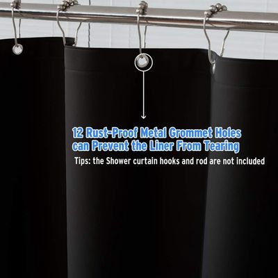 Cortina de ducha disponible del baño del plástico PEVA del cuarto de baño de Walmart del color de Clear Black