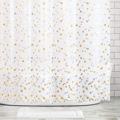 Cortina de ducha plástica disponible del cuarto de baño al por mayor de Walmart de la fábrica con los ganchos