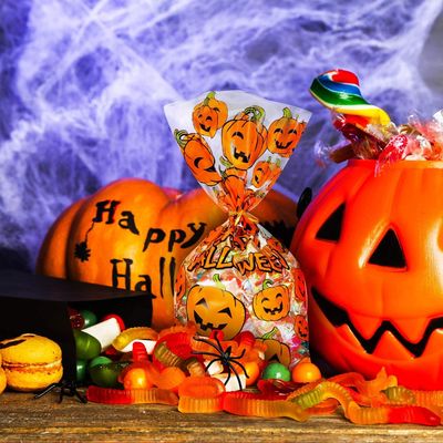 El fotograbado que imprime la calabaza del PE PP Halloween empaqueta 30 micrones para el caramelo