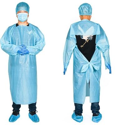 2/5/10PCS ropa protectora disponible azul, vestidos médicos del aislamiento, bata protectora azul