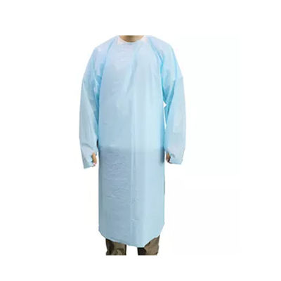 Vestido disponible del CPE del vestido del aislamiento de la ropa impermeable del uso médico con los lazos traseros