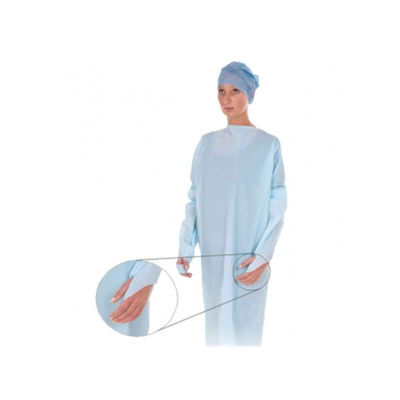 Vestido disponible del CPE del vestido del aislamiento de la ropa impermeable del uso médico con los lazos traseros