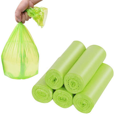 Bolsos de basura degradables plásticos biodegradables verdes de los desperdicios de los bolsos de basura para el coche de la oficina de la cocina