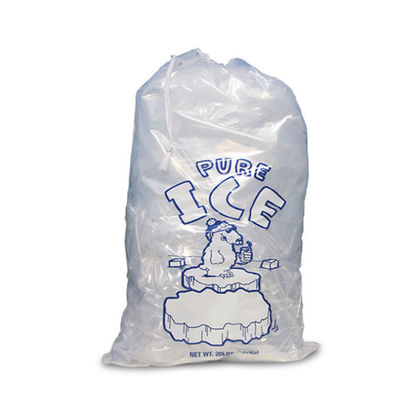 El almacenamiento reutilizable transparente del cubo de hielo del LDPE empaqueta con el lazo