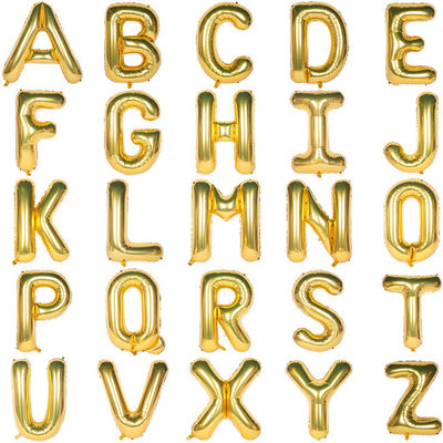 Globos de la letra del alfabeto de Mylar de la hoja del helio del oro para casarse la decoración de la fiesta de cumpleaños