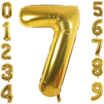 Globos del número 0-9 del papel de aluminio del oro para la decoración el casarse y del partido