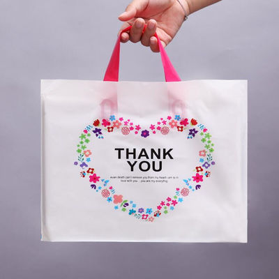El bolso de compras al por menor para los niños modificados para requisitos particulares imprime el bolso plástico disponible del regalo con la manija fácil llevar
