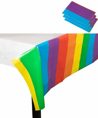 Manteles plásticos disponibles impermeables Eco amistoso con el modelo del arco iris