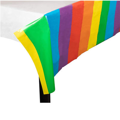 Manteles plásticos disponibles impermeables Eco amistoso con el modelo del arco iris