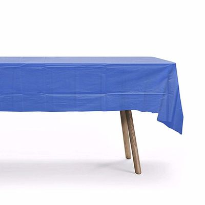 Azul - prenda impermeable plástica disponible 54 x 108&quot; de la cubierta de tabla mantel del cuadrado para las tablas cuadradas