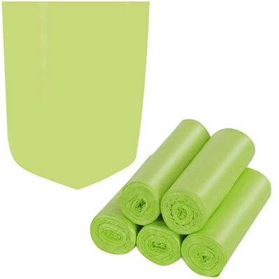 Bolsos de basura degradables plásticos biodegradables verdes de los desperdicios de los bolsos de basura para el coche de la oficina de la cocina